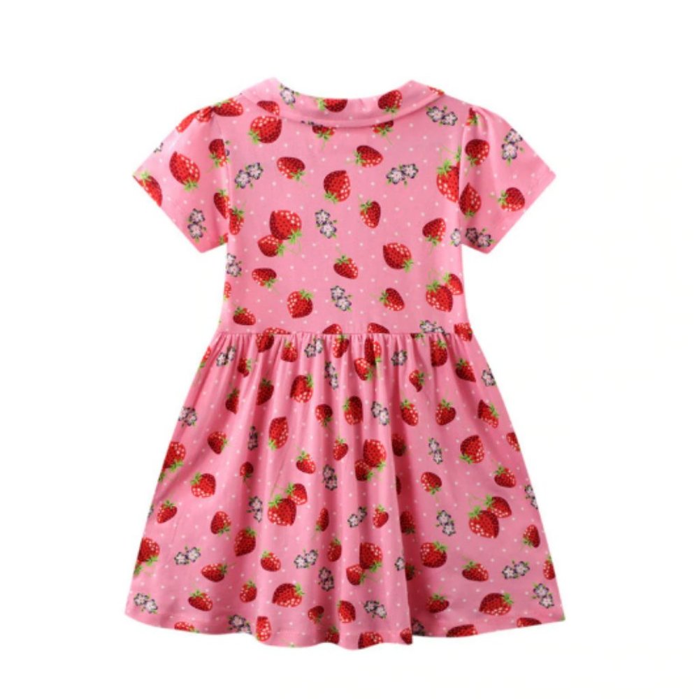 Strawberry Girls Short Sleeve Collar Dress - Picture 4 of 4